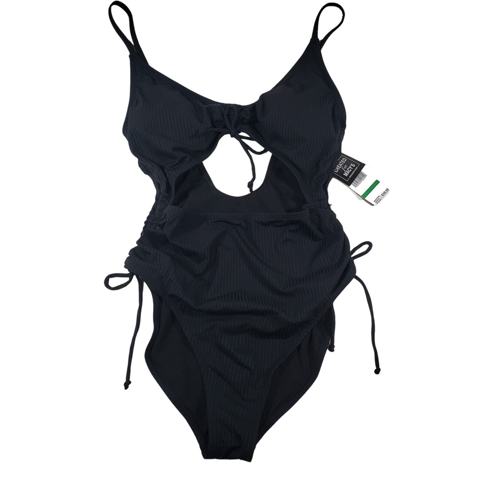 California Waves‎ Women Ladies Rib 1PC W/ Drawstrings L Black CW22111B